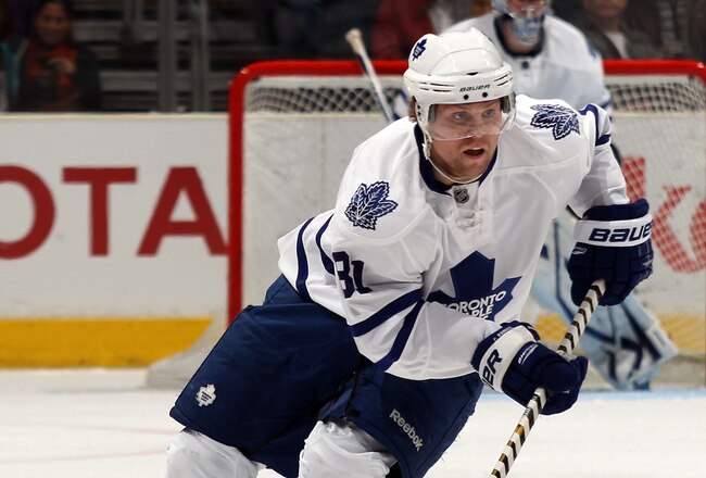 LOS ANGELES, CA - JANUARY 10:  Phil Kessel #81 of the Toronto Maple Leafs skates against the Los Angeles Kings at the Staples Center on January 10, 2011 in Los Angeles, California.  (Photo by Bruce Bennett/Getty Images)