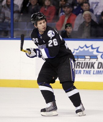 TAMPA, FL - JANUARY 25: Martin St. Louis #26 of the Tampa Bay Lightning skates against the Toronto Maple Leafs at St. Pete Times Forum on January 25, 2011 in Tampa, Florida. The Lightning defeated the Leafs 2-0. (Photo by Justin K. Aller/Getty Images)