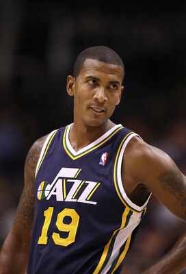 PHOENIX - OCTOBER 12:  Raja Bell #19 of the Utah Jazz in action during the preseason NBA game against the Phoenix Suns at US Airways Center on October 12, 2010 in Phoenix, Arizona. NOTE TO USER: User expressly acknowledges and agrees that, by downloading 