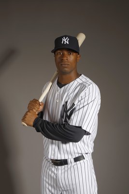 TAMPA, FL - FEBRUARY 21:  Austin Jackson of the New York Yankees poses during Photo Day on February 21, 2008 at Legends Field in Tampa, Florida. (Photo by Nick Laham/Getty Images)