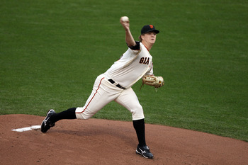 SAN FRANCISCO - OCTOBER 28:  Starting pitcher Matt Cain #18 of the San Francisco Giants pitches in the first inning against the Texas Rangers in Game Two of the 2010 MLB World Series at AT&T Park on October 28, 2010 in San Francisco, California.  (Photo b