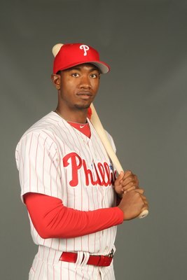 CLEARWATER, FL - FEBRUARY 24:  Dominic Brown #78 of the Philadelphia Phillies poses for a photo during Spring Training Media Photo Day at Bright House Networks Field on February 24, 2010 in Clearwater, Florida.  (Photo by Nick Laham/Getty Images)