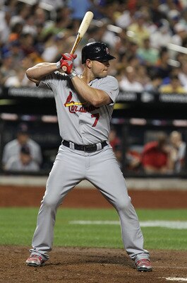NEW YORK - JULY 27:  Matt Holliday #7 of the St. Louis Cardinals in action against the New York Mets during their game on July 27, 2010 at Citi Field in the Flushing neighborhood of the Queens borough of New York City.  (Photo by Al Bello/Getty Images)