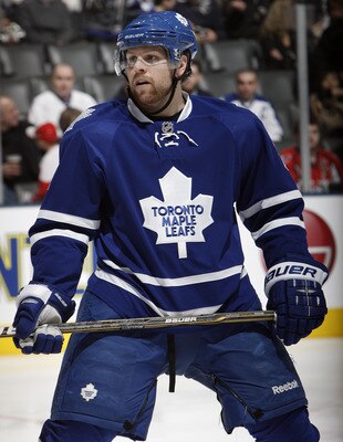TORONTO, CANADA - JANUARY 22:  Phil Kessel #81of the Toronto Maple Leafs waits for a faceoff during game action at the Air Canada Centre against the Washington Capitals January 22, 2011 in Toronto, Ontario, Canada. (Photo by Abelimages/Getty Images)