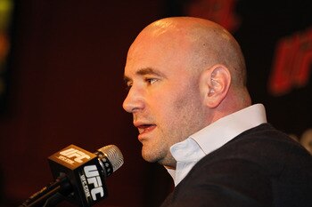 NEW YORK, NY - JANUARY 13:  Dana White, UFC President, speaks during a press conference to announce commitment to bring UFC to Madison Square Garden and New York State at Madison Square Garden on January 13, 2011 in New York City.  (Photo by Michael Cohen