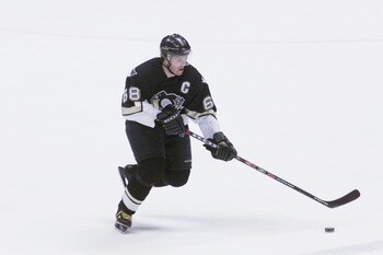 2001:  Jaromir Jagr of the Pittsburgh Penguins glides across the ice during Game 5 of the Eastern Conference Finals against the New Jersey Devils at Continental Airlines Arena at the Meadowlands in East Rutherford, New Jersey.  The Devils won 4-2 resultin