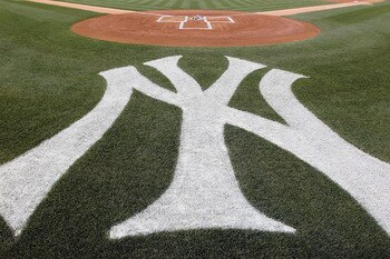 NEW YORK - JULY 16:  The field is seen during the ceremony for New York Yankees owner George Steinbrenner and Yankee Stadium public address announcer Bob Sheppard before the game against theTampa Bay Rays on July 16, 2010 in the Bronx borough of New York