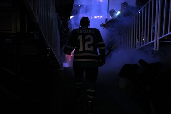 SAN JOSE, CA - DECEMBER 21:  Patrick Marleau #12 of the San Jose Sharks walks on to the ice for their game against the Edmonton Oilers at HP Pavilion on December 21, 2010 in San Jose, California.  (Photo by Ezra Shaw/Getty Images)