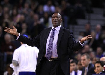 OAKLAND, CA - JANUARY 19:  Head coach Keith Smart of the Golden State Warriors argues a call during their game against the Indiana Pacers at Oracle Arena on January 19, 2011 in Oakland, California.  NOTE TO USER: User expressly acknowledges and agrees tha
