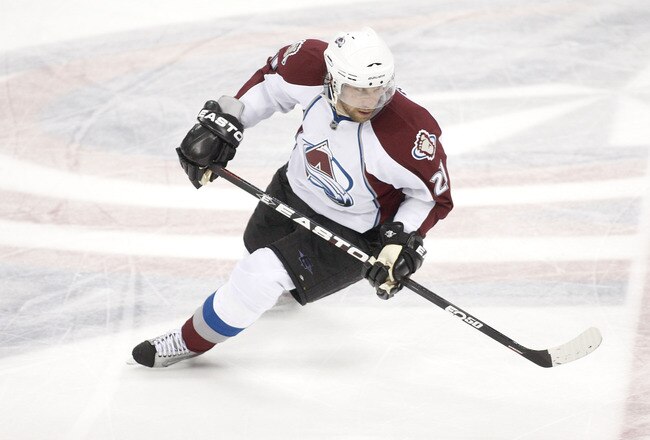 COLUMBUS, OH - FEBRUARY 11:  Peter Forsberg #21 of the Colorado Avalanche skates up ice during the third period against the Columbus Blue Jackets on February 11, 2011 at Nationwide Arena in Columbus, Ohio. Columbus defeated Colorado 3-1. (Photo by John Gr