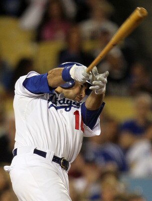 LOS ANGELES, CA - SEPTEMBER 04:  Andre Ethier #16 of the Los Angeles Dodgers plays against the San Francisco Giants in the game at Dodger Stadium on September 4, 2010 in Los Angeles, California.  (Photo by Jeff Gross/Getty Images)