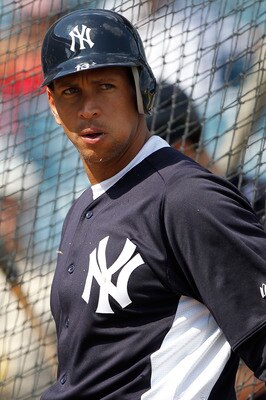 TAMPA, FL - FEBRUARY 20: Alex Rodriguez #13 of the New York Yankees watches the action during the first full team workout of Spring Training on February 20, 2011 at the George M. Steinbrenner Field in Tampa, Florida.  (Photo by Leon Halip/Getty Images)