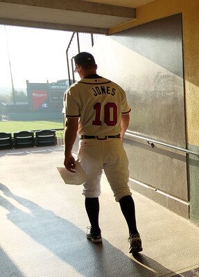 LAKE BUENA VISTA, FL - FEBRUARY 21:  Chipper Jones #10 of the Atlanta Braves during Photo Day at  Champion Stadium at ESPN Wide World of Sports of Complex on February 21, 2011 in Lake Buena Vista, Florida. (Photo by Mike Ehrmann/Getty Images)