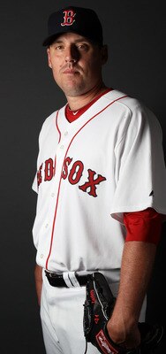 FT. MYERS, FL - FEBRUARY 20:  John Lackey #41 of the Boston Red Sox poses for a portrait during the Boston Red Sox Photo Day on February 20, 2011 at the Boston Red Sox Player Development Complex in Ft. Myers, Florida  (Photo by Elsa/Getty Images)