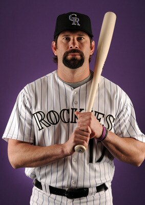 SCOTTSDALE, AZ - FEBRUARY 24:  Todd Helton #17 of the Colorado Rockies poses for a portrait during photo day at the Salt River Fields at Talking Stick on February 24, 2011 in Scottsdale, Arizona.  (Photo by Harry How/Getty Images)
