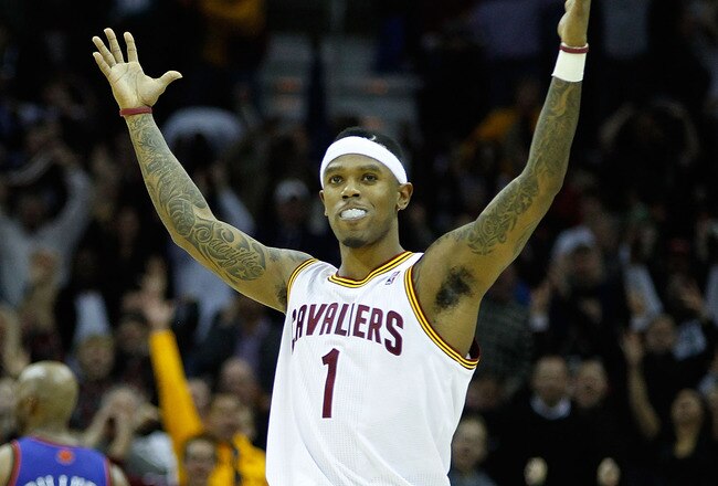 CLEVELAND - FEBRUARY 25:  Daniel Gibson #1 of the Cleveland Cavaliers celebrates after scoring a three point shot during the game against the New York Knicks on February 25, 2011 at Quicken Loans Arena in Cleveland, Ohio. NOTE TO USER: User expressly ackn