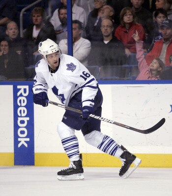 TAMPA, FL - JANUARY 25: Clarke MacArthur #16 of the Toronto Maple Leafs skates against the Tampa Bay Lightning at St. Pete Times Forum on January 25, 2011 in Tampa, Florida. The Lightning defeated the Leafs 2-0. (Photo by Justin K. Aller/Getty Images)