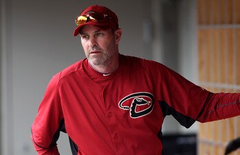 SCOTTSDALE, AZ - FEBRUARY 26:  Manager Kirk Gibson #23 of the Arizona Diamondbacks sits in the dugout during a game against the Colorado Rockies at Salt River Fields on February 26, 2011 in Scottsdale, Arizona..  (Photo by Jonathan Ferrey/Getty Images)