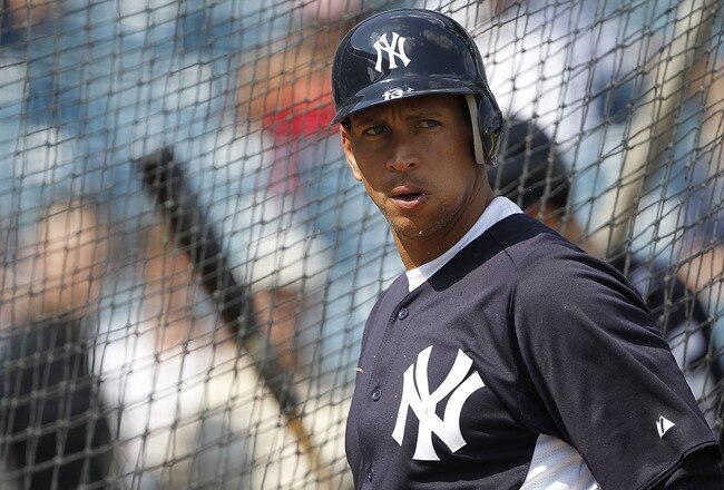 TAMPA, FL - FEBRUARY 20: Alex Rodriguez #13 of the New York Yankees watch the action during the first full team workout of Spring Training on February 20, 2011 at the George M. Steinbrenner Field in Tampa, Florida.  (Photo by Leon Halip/Getty Images)