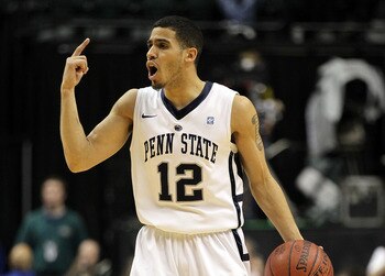 INDIANAPOLIS, IN - MARCH 10:  Talor Battle #12 of the Penn State Nittany Lions brings the ball up court against the Indiana Hoosiers during the first round of the 2011 Big Ten Men's Basketball Tournament at Conseco Fieldhouse on March 10, 2011 in Indianap