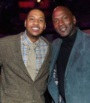 DALLAS - FEBRUARY 12:  (L-R) NBA players Dwyane Wade, Carmelo Anthony, and Michael Jordan attend the Exclusive FABULOUS 23 Dinner hosted by Jordan Brand during All-Star Weekend on February 12, 2010 in Dallas, Texas.  (Photo by Charley Gallay/Getty Images