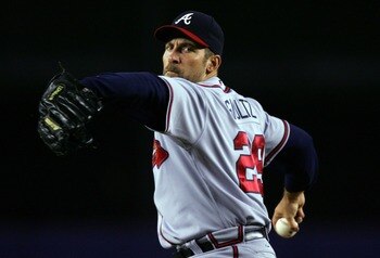 NEW YORK - SEPTEMBER 12:  John Smoltz #29 of the Atlanta Braves throws a pitch against the New York Mets during their game on September 12, 2007 at Shea Stadium in the Flushing neighborhood of the Queens borough of New York City.  (Photo by Jim McIsaac/Ge