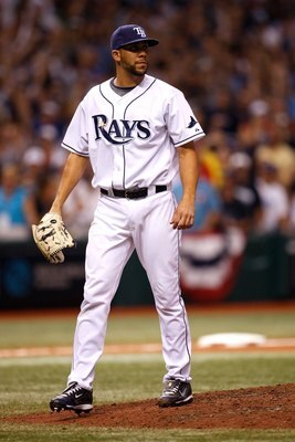 ST PETERSBURG, FL - OCTOBER 23:  David Price #14 of the Tampa Bay Rays stands on the field against the Philadelphia Phillies during game two of the 2008 MLB World Series on October 23, 2008 at Tropicana Field in St. Petersburg, Florida. The Rays won 4-2.