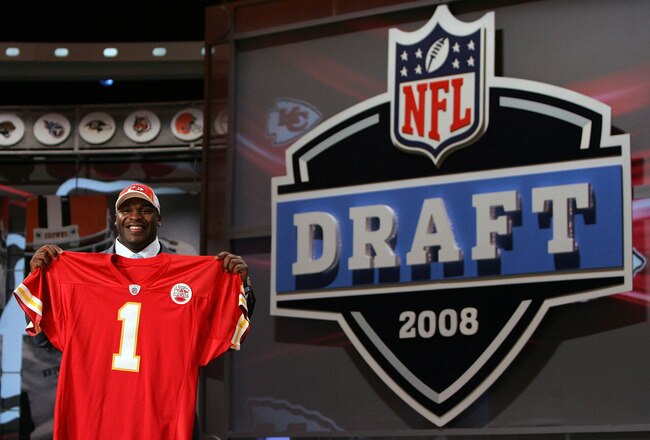 NEW YORK - APRIL 26:  Glenn Dorsey poses for a photo after being selected as the fifth overall pick by the Kansas City Chiefs during the 2008 NFL Draft on April 26, 2008 at Radio City Music Hall in New York City.  (Photo by Jim McIsaac/Getty Images)