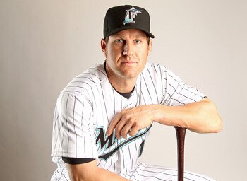 JUPITER, FL - FEBRUARY 23: Wes Helms #18 of the Florida Marlins during Photo Day at Roger Dean Stadium on February 23, 2011 in Jupiter, Florida.  (Photo by Mike Ehrmann/Getty Images)