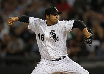 CHICAGO - JULY 26: Sergio Santos #46 of the Chicago White Sox pitches in the 9th inning against the Seattle Mariners at U.S. Cellular Field on July 26, 2010 in Chicago, Illinois. The White Sox defeated the Mariners 6-1. (Photo by Jonathan Daniel/Getty Ima