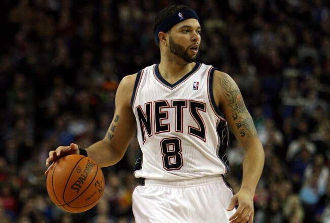LONDON, ENGLAND - MARCH 04:  #8 Deron Williams of the Nets in action during the NBA match between New Jersey Nets and the Toronto Raptors at the O2 Arena on March 4, 2011 in London, England. NOTE TO USER: User expressly acknowledges and agrees that, by do