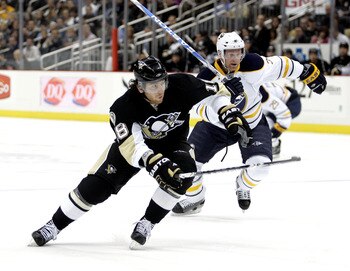 PITTSBURGH, PA - MARCH 08:  James Neal #18 of the Pittsburgh Penguins skates against the Buffalo Sabres at Consol Energy Center on March 8, 2011 in Pittsburgh, Pennsylvania.  (Photo by Justin K. Aller/Getty Images)