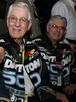 DAYTONA BEACH, FL - FEBRUARY 14:  (L-R) NASCAR legends Junior Johnson, Glenn Wood and Leonard Wood attend the NASCAR Sprint Cup Series Daytona 500 at Daytona International Speedway on February 14, 2010 in Daytona Beach, Florida.  (Photo by Jerry Markland/