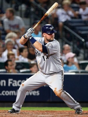 ATLANTA - JULY 15:  Casey McGehee #14 of the Milwaukee Brewers against the Atlanta Braves at Turner Field on July 15, 2010 in Atlanta, Georgia.  (Photo by Kevin C. Cox/Getty Images)