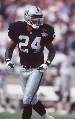 23 Oct 1993:  Defensive back Patrick Bates of the Los Angeles Raiders looks on during the Raiders 30-17 win over the Atlanta Falcons at Memorial Coliseum in Los Angeles, California. Mandatory Credit: Al Bello/ALLSPORT