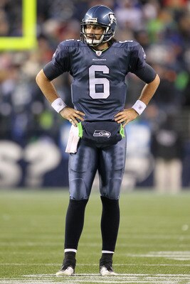 SEATTLE, WA - JANUARY 02:  Quarterback Charlie Whitehurst #6 of the Seattle Seahawks stands on the field during their game against the St. Louis Rams at Qwest Field on January 2, 2011 in Seattle, Washington.  (Photo by Otto Greule Jr/Getty Images)