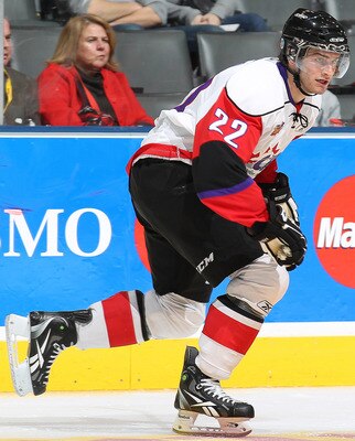 TORONTO, CAN - JANUARY 19:  Brandon Saad #22 of Team Orr skates against Team Cherry in the 2011 Home Hardware Top Prospects game on January 19, 2011 at the Air Canada Centre in Toronto, Canada. Team Orr defeated Team Cherry 7-1. (Photo by Claus Andersen/G