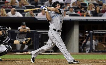 NEW YORK - AUGUST 03:  Travis Snider #45 of the Toronto Blue Jays bats against of the New York Yankees on August 3, 2010 at Yankee Stadium in the Bronx borough of New York City. The Jays defeated the Yankees 8-2.  (Photo by Jim McIsaac/Getty Images)