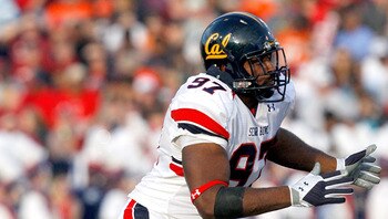 MOBILE, AL - JANUARY 29:Defensive lineman Cameron Jordan #97 of the North Team during  the Under Armour Senior Bowl on January 29, 2011 at Ladd-Pebbles Stadium in Mobile, Alabama. (Photo by Sean Gardner/Getty Images for Under Armour)