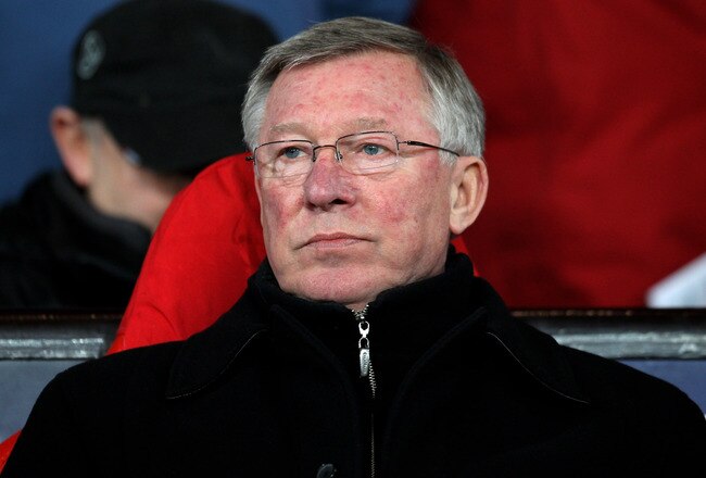 MANCHESTER, ENGLAND - MARCH 15:  Sir Alex Ferguson manager of United during the UEFA Champions League round of 16 second leg match between Manchester United and Marseille at Old Trafford on March 15, 2011 in Manchester, England.  (Photo by Alex Livesey/Ge