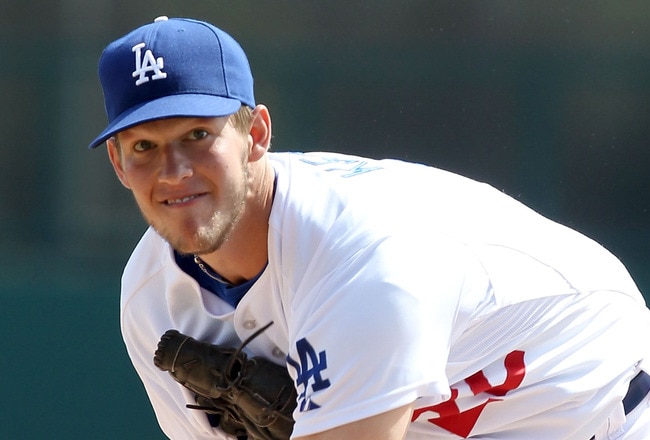 GLENDALE, AZ - MARCH 05:  Starting pitcher Clayton Kershaw #22 of the Los Angeles Dodgers pitches against the Cincinnati Reds during the spring training game at Camelback Ranch on March 5, 2011 in Glendale, Arizona.  (Photo by Christian Petersen/Getty Ima