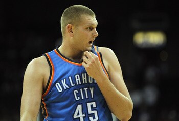 Cole Aldrich, drafted 11th by the New Orleans Hornets and then traded to the Oklahoma City Thunder.