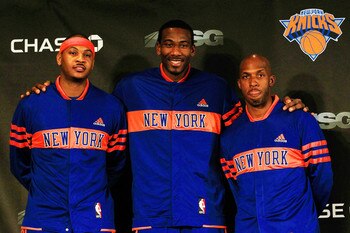 From Left to Right: Carmelo Anthony, Amar'e Stoudemire, and Chauncey Billups.