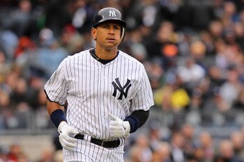 NEW YORK, NY - MARCH 31:  Alex Rodriguez #13 of the New York Yankees runs to first base during the game against the Detroit Tigers on Opening Day at Yankee Stadium on March 31, 2011 in New York City.  (Photo by Nick Laham/Getty Images)