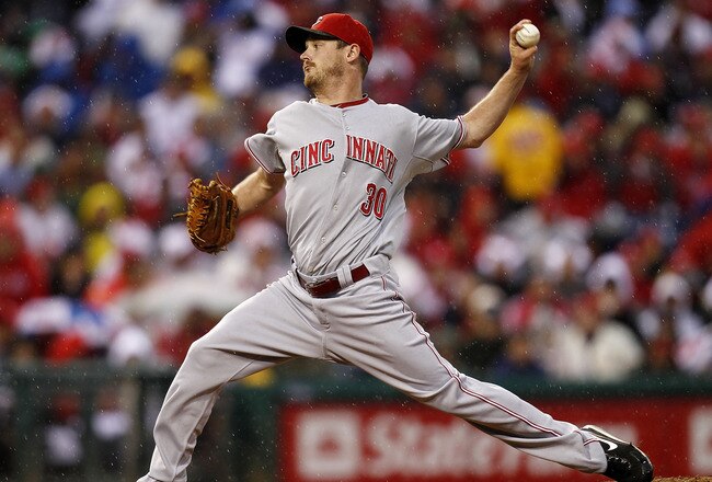 PHILADELPHIA - OCTOBER 06:  Travis Wood #30 of the Cincinnati Reds delivers in Game 1 of the NLDS against the Philadelphia Phillies at Citizens Bank Park on October 6, 2010 in Philadelphia, Pennsylvania.  (Photo by Jeff Zelevansky/Getty Images)