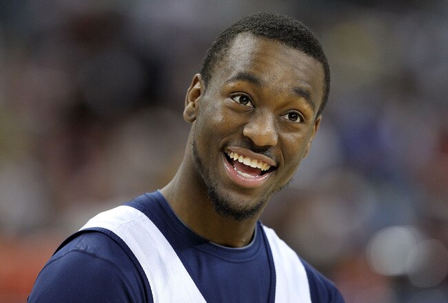 HOUSTON, TX - APRIL 01:  Kemba Walker #15 of the Connecticut Huskies smiles during practice prior to the 2011 Final Four of the NCAA Division I Men's Basketball Tournament at Reliant Stadium on April 1, 2011 in Houston, Texas.  (Photo by Andy Lyons/Getty