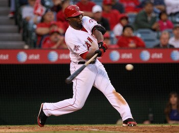 ANAHEIM, CA - SEPTEMBER 08:  Torii Hunter #48 of the Los Angeles Angels of Anaheim bats against the Cleveland Indians on September 8, 2010 at Angel Stadium in Anaheim, California.   The Angels won 4-3 in 16 innings.  (Photo by Stephen Dunn/Getty Images)