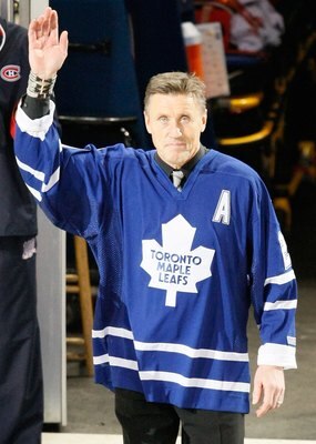 MONTREAL- JANUARY 8:  Former Toronto Maple Leafs player Borje Salming waves to fans during pre-game ceremonies before the game between the Toronto Maple Leafs and the Montreal Canadiens at the Bell Centre on January 08, 2009 in Montreal, Quebec, Canada.  