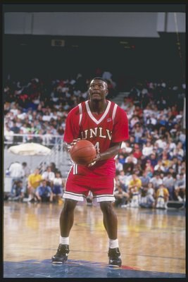 17 Jan 1991: Forward Larry Johnson of the UNLV Rebels in action during a game against the University of California at Irvine Anteaters.