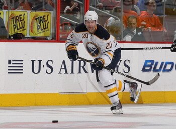 PHILADELPHIA - MARCH 05:  Rob Niedermayer #20 of the Buffalo Sabres in action against The Philadelphia Flyers during their game on March 5, 2011 at The Wells Fargo Center in Philadelphia, Pennsylvania.  (Photo by Al Bello/Getty Images)